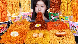 ASMR MUKBANG  6가지맛 불닭볶음면 🔥🐔 불닭종류별로 불닭파티 까르보 치즈 짜장불닭 먹방 KOREAN SAMYANG BULDAK RAMYUN ☆ 6 FLAVORS [upl. by Hasile]