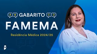 Gabarito FAMEMA Residência Médica 202425  Correção de Prova Ao Vivo [upl. by Nanice]