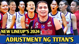 Choco Mucho Adjustment Lineups Pvl 2024 Go For Gold Titans 💜 🥇 [upl. by Esilehs]