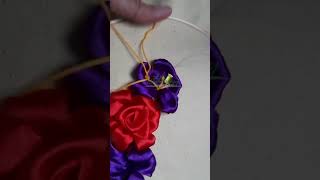 short ribbonembroideryforbeginners ribbonembroidery ribbonflowermaking ribbonembroiderydesigns [upl. by Paschasia]