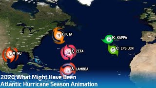 2020 Whatmighthavebeen Atlantic Hurricane Season Animation [upl. by Svensen267]