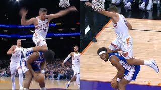 Grayson Allen gets flagrant foul for flying knee to the back of Yabuseles head 😬 [upl. by Llerej]