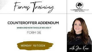 Tips for Using the NWMLS Form 36 Counteroffer Addendum Effectively with Jen Knox [upl. by Enetsirk681]