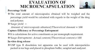 Evaluation of Microencapsulation M [upl. by Hulbard]