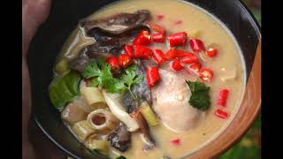 Authentic Tom Kha Gai Soup Recipe Thai Chicken Coconut Soup with Galangal TomKaGai [upl. by Eirlav225]