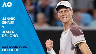 Jannik Sinner v Jesper De Jong Highlights  Australian Open 2024 Second Round [upl. by Renfred]