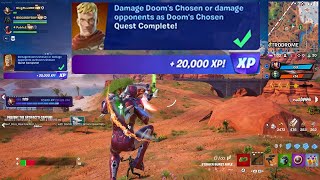 How to EASILY Damage Dooms Chosen or damage opponents as Dooms Chosen in Fortnite locations Quest [upl. by Fatma72]