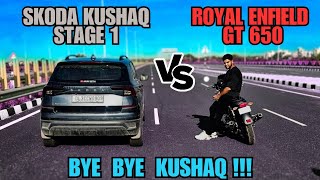 SKODA KUSHAQ VS ROYAL ENFIELD 650 DRAG RACE🔥best viral share youtube skoda dragrace ytviral [upl. by Llien67]