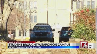 Raleigh’s Broughton High School put on lockdown after student brought weapon to campus principal sa [upl. by Lucina]