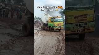 Worst Roads In Africa 🌍 😪 🙆🙆🙆🙆🙆🙆 DAF 4x2 Truck on Mud 😬 automobile daftrucks shortsvideo shorts [upl. by Douville]