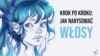 Tutorial jak narysować włosy w digitalu [upl. by Nuajed]