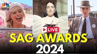 SAG Awards 2024 LIVE 30th Screen Actors Guild Awards  Oppenheimer amp Barbie  Emma Stone  IN18L [upl. by Glantz]