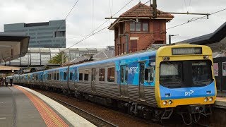 Trains at the new Footscray station  Melbourne Transport [upl. by Eniamret]