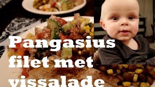 Groente Vis Recept  Pangasiusfilet met salade [upl. by Georgine]