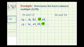 Example Determining the Least Common Multiple Using a List of Multiples [upl. by Jaan]