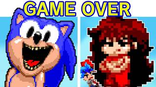 FNF GAME OVER but its Lord X Mix  All Endings Friday Night Funkin Mod Sonic PC Port BFGF [upl. by Aynad668]