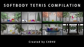 ASMR SOFTBODY TETRIS JELLO Compilation 1 😋 10 mins ❤️ C4D4U [upl. by Watt]