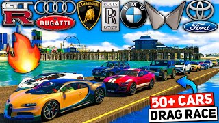 GTA 5 INDIAN CARS Vs SUPER CARS 🔥 50 CARS Impossible 😱 Water Track Drag Race  GTA 5 MODS [upl. by Yellhsa]