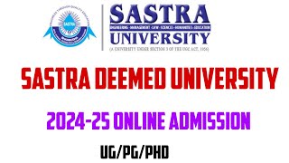 sastra deemed university admission 2024 sastra deemed university [upl. by Eyaj768]