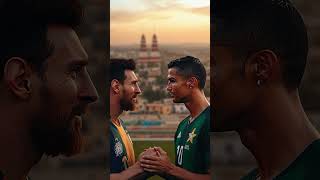 Lionel Messi and Cristiano Ronaldo in PAK vs INDIA shirt football footballsuperstar fastfood [upl. by Ynalem]