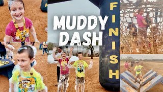 Muddy Dash POV Vlog  Two Young Kids Finish the Race After Overcoming Challenging Trail Obstacles [upl. by Nylcaj]