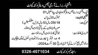 Army Mess Jobs Quetta Cantt armyjobs govtjobs [upl. by Shugart]