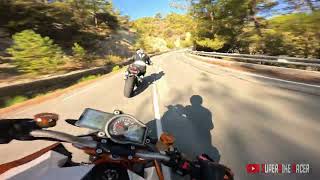 KTM SUPER DUKE VS YAMAHA R6 On Twisty Road [upl. by Burley]