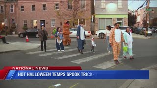 Hot Halloween temps spook trickortreaters [upl. by Filberte]