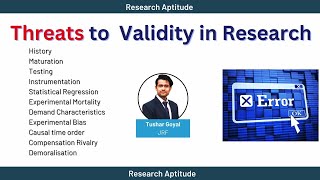 215  Threats to Validity in Research  Research Aptitude  UGC NET Paper 1 [upl. by Eleinad]