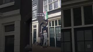 Maccabi Tel Aviv hooligans tear down Palestinian flags from homes in Amsterdam [upl. by Yrocaj]