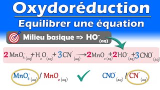 ÉQUILIBRER une équation dOXYDORÉDUCTION en milieu BASIQUE  Chimie  Lycée  Fac [upl. by Desai]