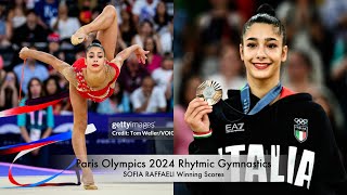 Paris Olympics 2024 Rhythmic Gymnastics 🇮🇹 Sofia RAFFAELI Winning Scores AA I 2024 European  ROAD [upl. by Aneehsram]