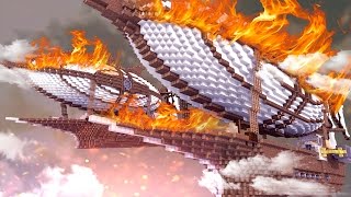 Minecraft  REALISTIC STEAMPUNK SHIP BATTLES Valkyrien Warfare Mod [upl. by Bella]