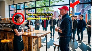 Coffee Shop Refuses to Serve Republican Man After Seeing His MAGA Hat Unaware That He Owns The Shop [upl. by Pansir923]