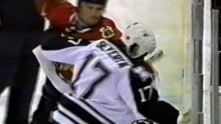 Bob Probert vs Brent Severyn Oct 13 1998  Chicago feed [upl. by Lesig]