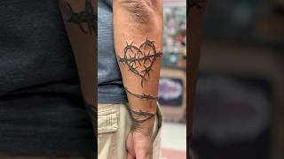 ❤️ Heart with barbed wire wrapped around the lower arm tattoo bangkoktattoo bangkok [upl. by Sakram]