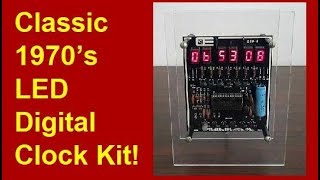 Vintage 1970s LED Digital Clock Kit  Optoelectronics 8504 [upl. by Caron]