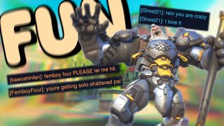 How to have FUN as REINHARDT in Overwatch 2 solo shatter [upl. by Goff118]