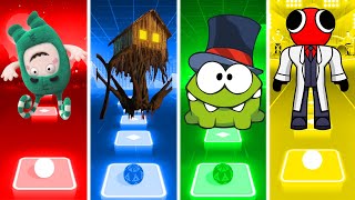 Oddbods Vs House Head Vs Om Nom Vs Rainbow Friends Red  Tiles Hop EDM Rush [upl. by Nedrob]