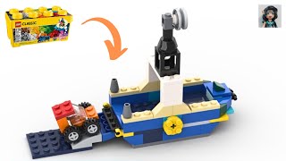 FERRY BOAT Lego classic 10696 ideas How to build easy [upl. by Neill728]