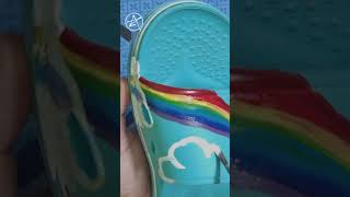 Trying to inovate slippers 🖌✌️art rongmoshal painting slippers [upl. by Fabriane645]