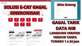 ATASI GAGAL SINKRONISASI EKATALOG GAGAL TARIK DATA NIB DI EKATALOG [upl. by Jensen]