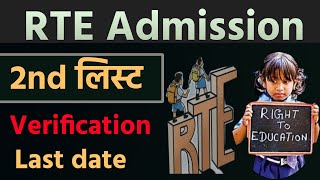 RTE ADMISSION 2024  RTE SECOND LIST  RTE ROUND 2  RTE WAITING LIST  VERIFICATION DATE [upl. by Beera]