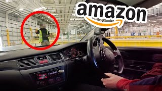 MITSUBISHI EVO DRIVES THROUGH AMAZON WAREHOUSE [upl. by Trudi637]