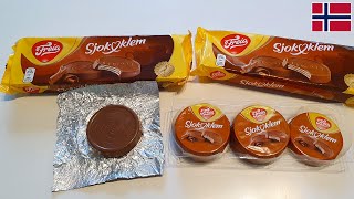 Freia Sjokoklem Wafer Biscuit Norwegian Chocolate Review 🇳🇴 [upl. by Sacci]