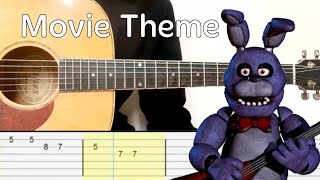 Five Nights At Freddy Movie Main Theme Easy Guitar Tutorial Tabs [upl. by Lasala701]