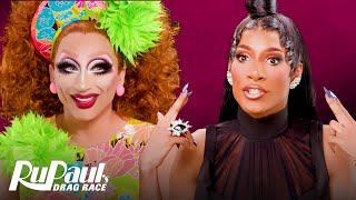 The Pit Stop S15 E10 🏁  Bianca Del Rio amp Jaida Essence Hall Cuff It  RuPaul’s Drag Race S15 [upl. by Hardwick]