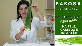 BABOSA na Pele Cabelos e Consumo  Benefícios e Receitas Caseiras de Como Usar ALOE VERA [upl. by Flanigan]