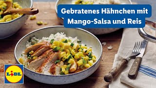 Hähnchen mit MangoSalsa und Reis  Einfach  Lidl Kochen [upl. by Attiuqahs]