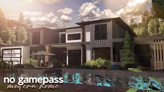 No Gamepass Modern Home  Roblox  Bloxburg House build  Speedbuild [upl. by Einuj]